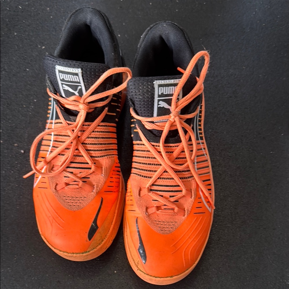 Puma Vibrant Orange and Black Sneakers